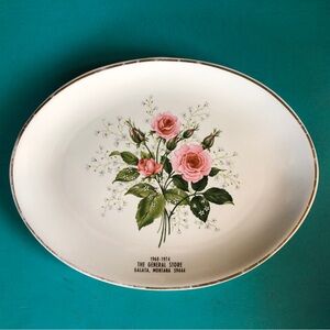 Vintage Rose Platter Ceramic